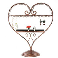 Porte bijoux coeur boucle d'oreille et bagues Cuivre