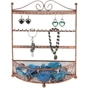 Porte bijoux porte bijoux cadre mixte corbeille avec panier. Cuivre