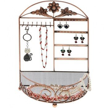 Porte bijoux porte bijoux cadre mixte corbeille baroque avec panier Cuivre