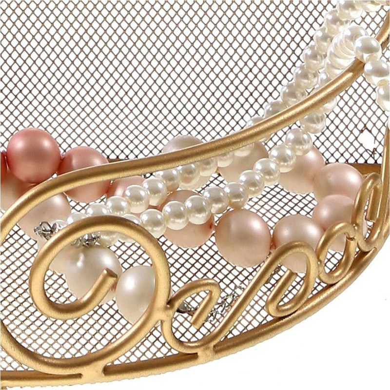Porte bijoux porte bijoux cadre mixte corbeille baroque avec panier Doré - vue 5
