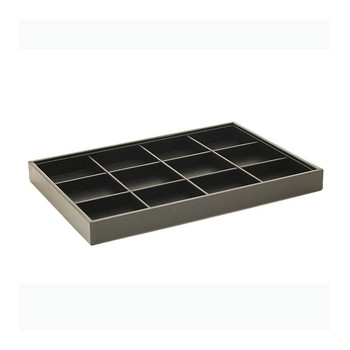 Jewelry holder with 12 compartments in imitation leather Black