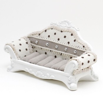 Jewelry ring holder sofa polka dots - Jewelry display Beige