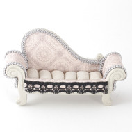 Porte bijoux bagues canapé sofa dentelle Beige