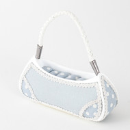Présentoir porte bagues sac à main tissu bleu Bleu