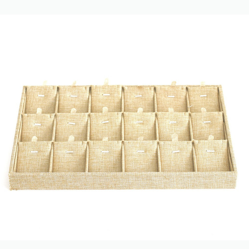 Pr/ésentoir Bijoux Plateau pour bagues en Toile de Jute Naturel