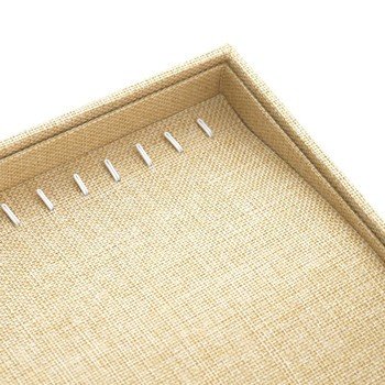 Porte bijoux plateau toile de jute (20 colliers) Naturel