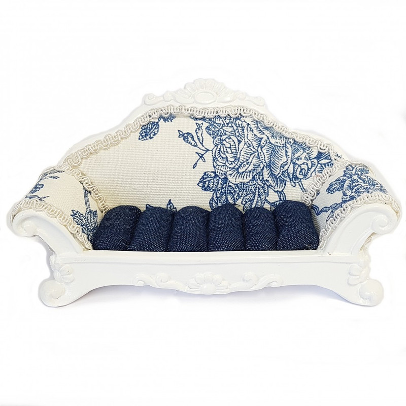 Porte bijoux bagues canapé sofa bleu Bleu