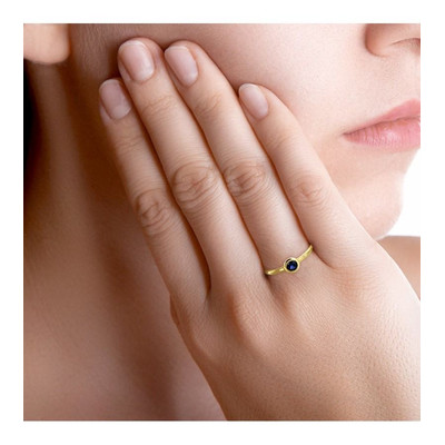 Bague saphir serti clos Clearance