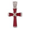 Pendentif Croix en Corail Rouge & Argent Rhodié - Symbole Sacré | Aden - vue V1