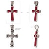 Pendentif Croix en Corail Rouge & Argent Rhodié - Symbole Sacré | Aden - vue V2