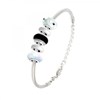 Bracelet de charms perles noirs et blancs et acier SC Crystal - vue V1