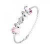 Bracelet de charms perles roses et acier SC Crystal - vue V1