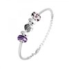 Bracelet de charms perles violets et acier SC Crystal - vue V1