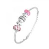 Bracelet de charms perles roses et acier SC Crystal - vue V1