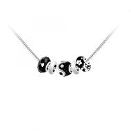 Collier de charms perles noirs et acier SC Crystal