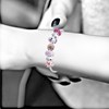 Bracelet de charms perles roses et acier SC Crystal - vue V3