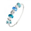 Bracelet de charms perles bleues et acier SC Crystal - vue V1