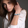 Bracelet de charms perles bleues et acier SC Crystal - vue V2