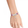 Bracelet de charms perles roses et acier SC Crystal - vue V2