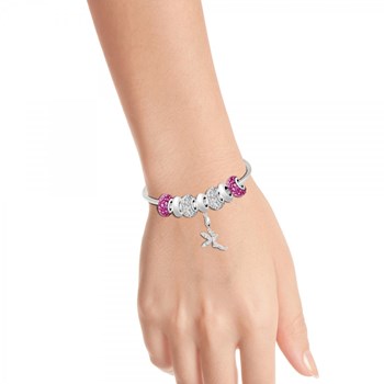 Bracelet de charms perles roses et acier SC Crystal