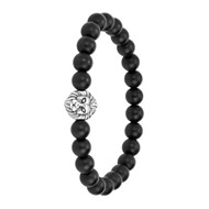 Bracelet en onyx mat et tête de lion par SC Crystal