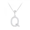 Collier lettre Q SC Crystal en Argent rhodié 925/1000 - vue V1