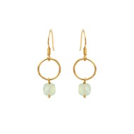 Boucles d'oreilles dorées calcédoine bleue Fidji