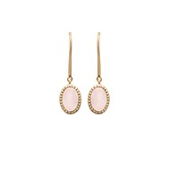 Boucles d'oreilles pendantes quartz rose EMMA - Bijoux Privés Discovery