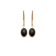 Boucles d'oreilles pendantes agate noire AGATHA - Bijoux Privés Discovery