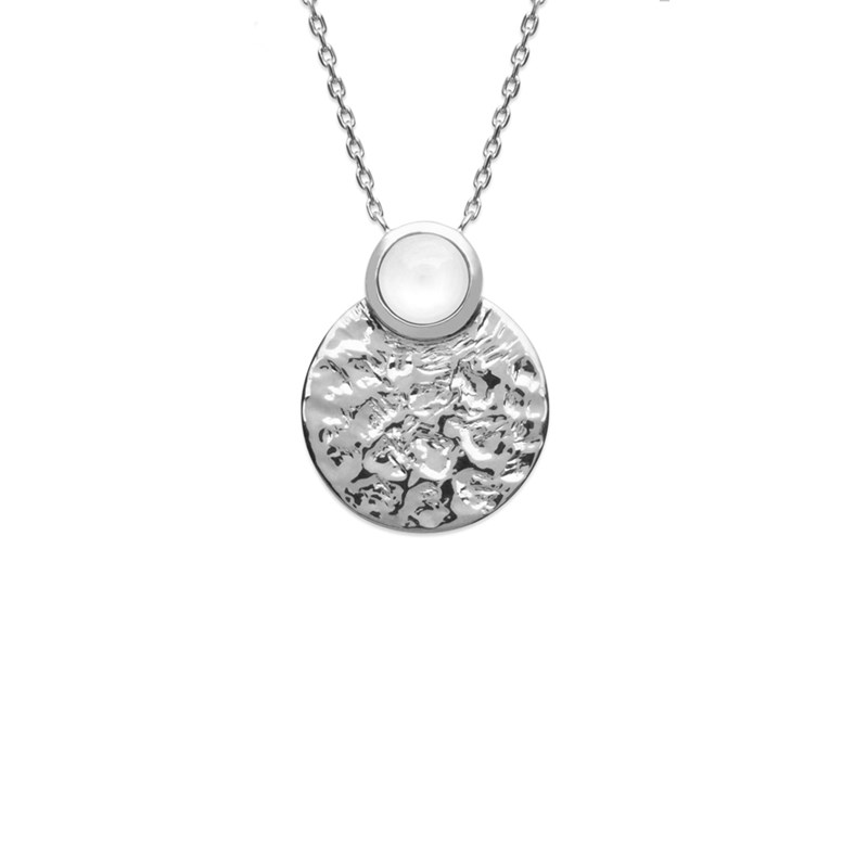 Collier plaqué or ou argent et pierre de Lune PIA - Bijoux Privés Discovery - vue 2