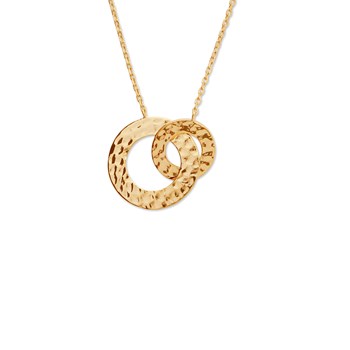 Yellow gold or silver plated hammered necklace MATHILDA - Bijoux Privés Discovery