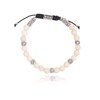 Bracelet pierres naturelles en jaspe de couleur blanche - Lauren Steven - vue V1