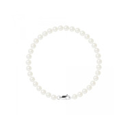 Bracelet Femme Perles de culture d'eau douce Blanches 5-6 mm et Fermoir Or Blanc 750/1000