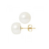 Boucles d'Oreilles Femme Perles de Culture d'eau douce Blanches 10-11 mm et or jaune 750/1000 - vue V1