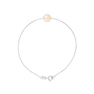 Bracelet Femme Perle de culture d'eau douce Rose AA et Or Blanc 750/1000