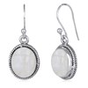 Boucles d'Oreilles Dahlia Argent 925 et Pierre de Lune | ADEN Design Vintage | Bijou Mystique - vue V1