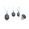 Boucles d'Oreilles Dahlia Argent 925 et Labradorite | ADEN Design Vintage | Bijou Mystérieux - vue V4