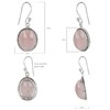 Boucles d'Oreilles Dahlia Argent 925 et Quartz Rose | ADEN Design Vintage | Bijou Romantique - vue V3