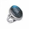 Bague Dahlia Labradorite et Argent 925 | ADEN Design Vintage | Bijou Chatoyant - vue V1