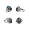 Bague Dahlia Labradorite et Argent 925 | ADEN Design Vintage | Bijou Chatoyant - vue V2