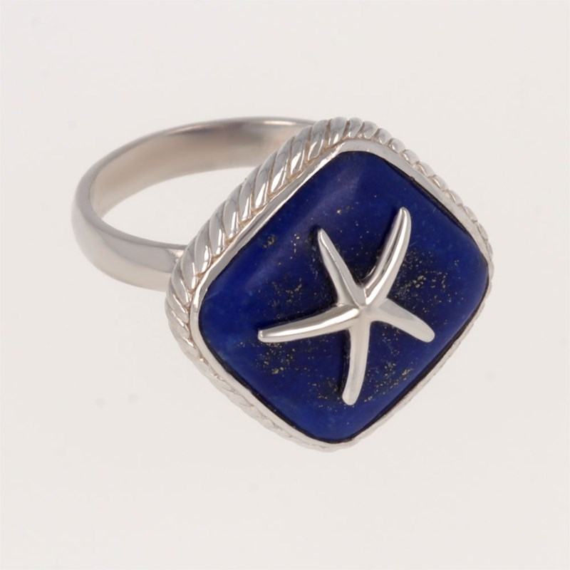 Bague Étoile de Mer en Lapis Lazuli et Argent 925 - Bijou Unique pour les Amoureux de la Mer | Aden - vue 3