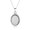 Pendentif Dahlia Argent 925 et Pierre de Lune | ADEN Design Vintage | Bijou Mystique - vue V1