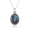 Pendentif Dahlia Argent 925 et Labradorite | ADEN Design Vintage | Bijou Mystérieux - vue V3