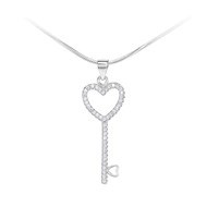 Collier clé en Argent rhodié 925 par SC Crystal orné de cristaux de Bohème