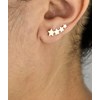 Boucles d'oreilles grimpantes contour de lobe suite d'étoiles Plaqué or 750 3 microns - vue V2