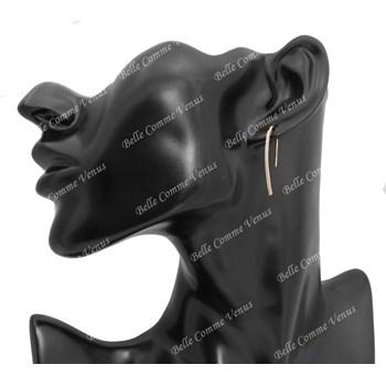 Boucles d'oreilles pendantes chute d'oxyde de zirconium Plaqué OR 750 3 microns