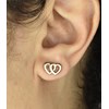 Boucles d'oreilles 2 coeurs Plaqué OR 750 3 microns - vue V2