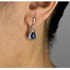 Boucles d'oreilles goutte oxyde de zirconium bleu roi Argent 925 Rhodié - vue V4