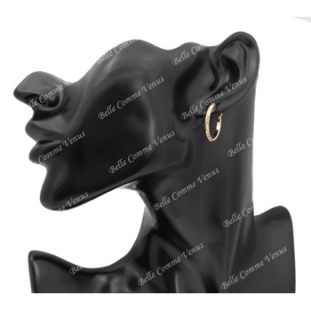 Boucles d'oreilles créoles ciselées Plaqué OR 750 3 microns