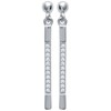 Boucles d'oreilles barre d'oxyde de zirconium Argent 925 Rhodié - vue V1